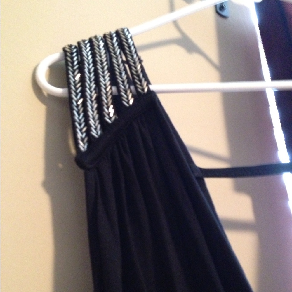 Elegant Black Dress with Silver Accents